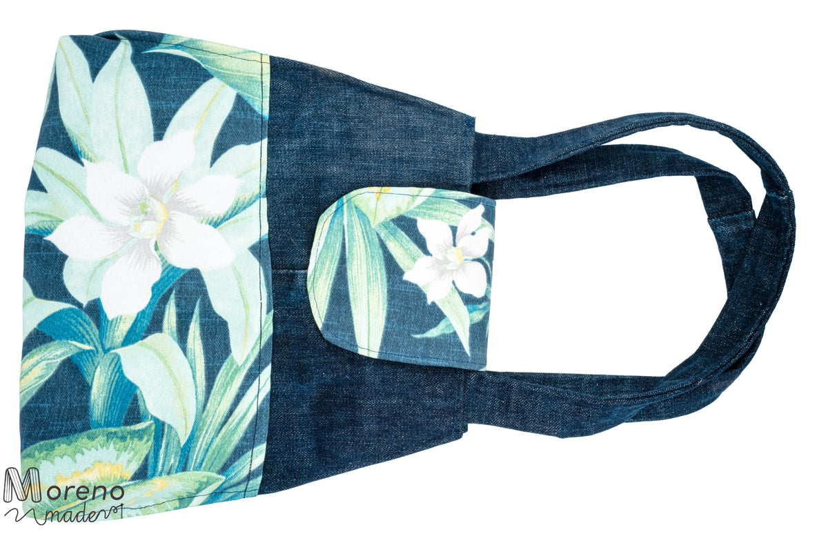 Jean Purse with Flower Pattern