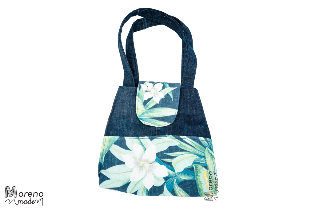 Jean Purse with Flower Pattern