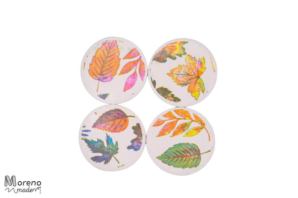 Colorful Fall Leaf Coasters Set of 4