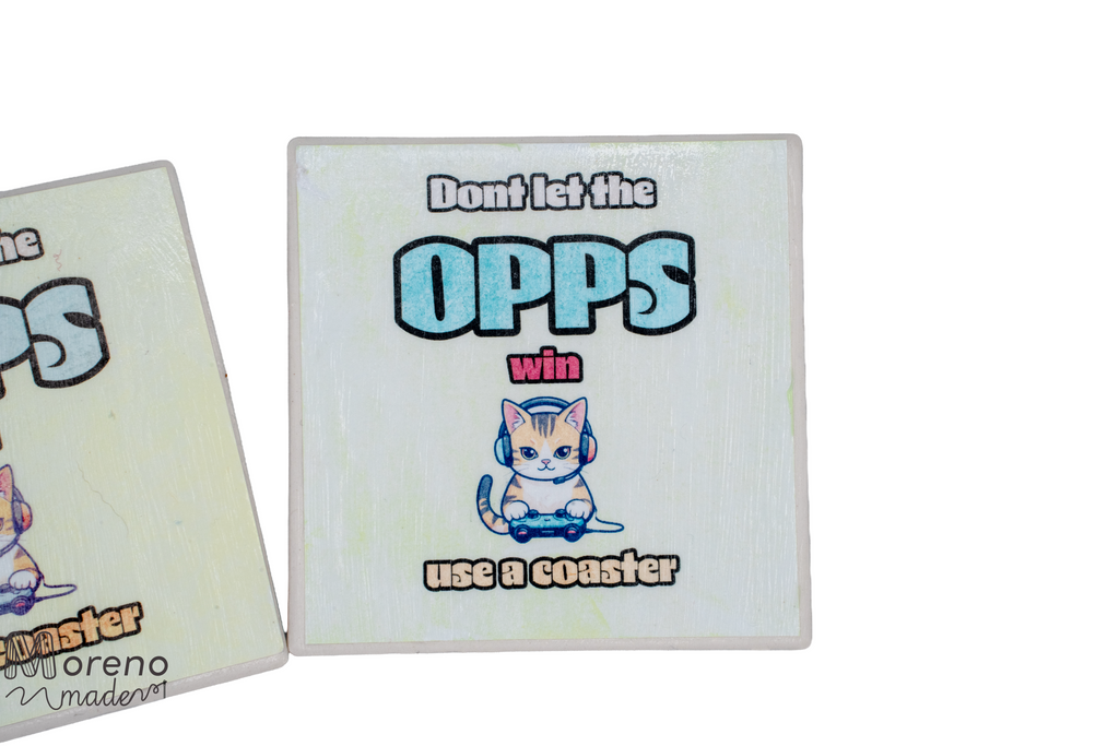 "Don't let the OPPS win!" Coaster DUO Set (Funny)