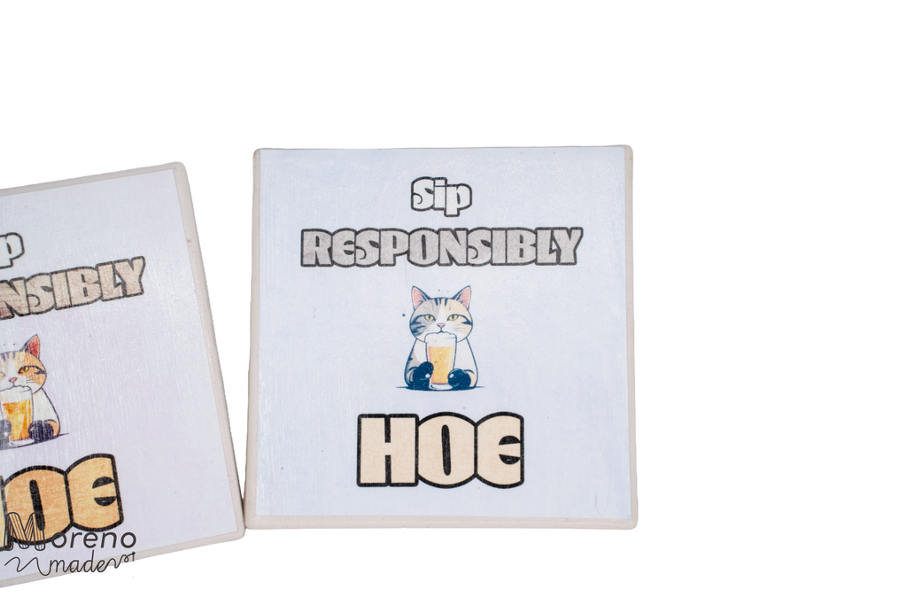 "Sip Responsibly" Coaster DUO Set (Funny)