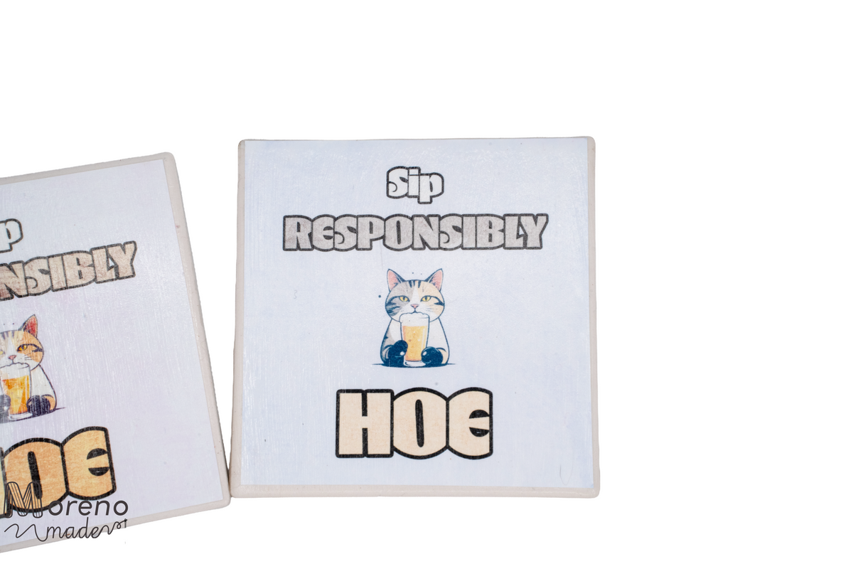 "Sip Responsibly" Coaster DUO Set (Funny)